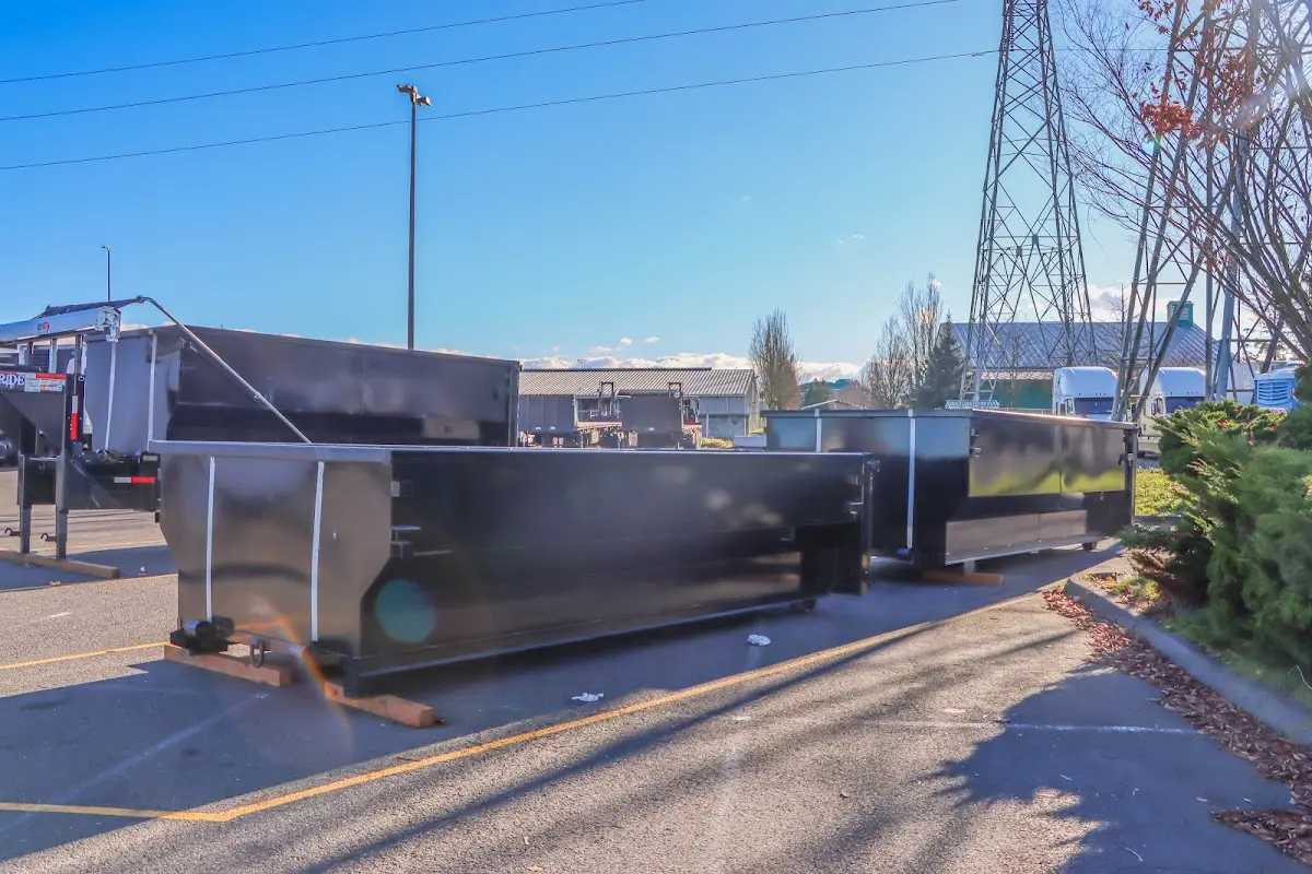 Roll-off dumpster ready for waste disposal at job site for Estate Cleanout Dumpster Rental in Portsmouth